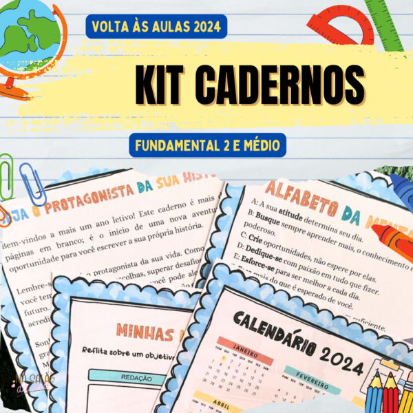 Kit Caderno Fundamental 2 e Médio