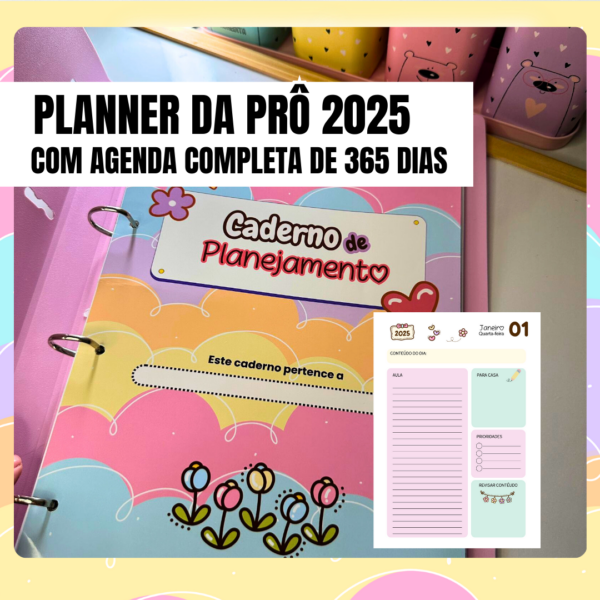 Caderno de Planejamento da Professora - com agenda completa 365