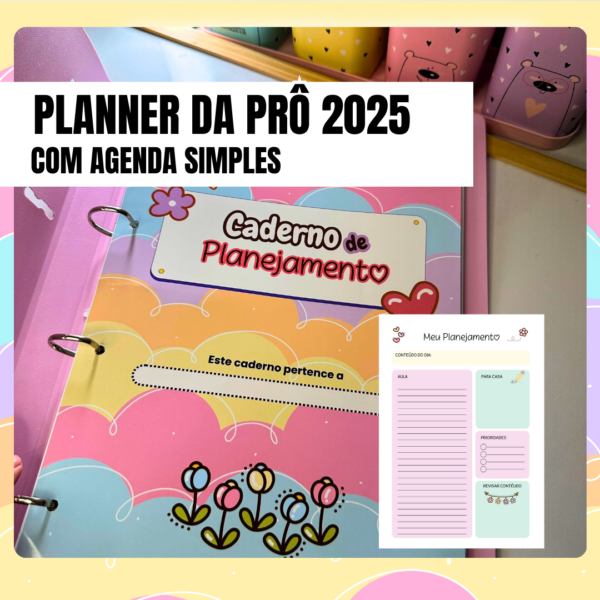 Caderno de Planejamento da Professora - com agenda simples