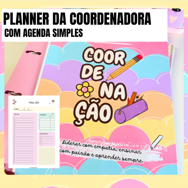 Planner da Coordenação - com agenda simples