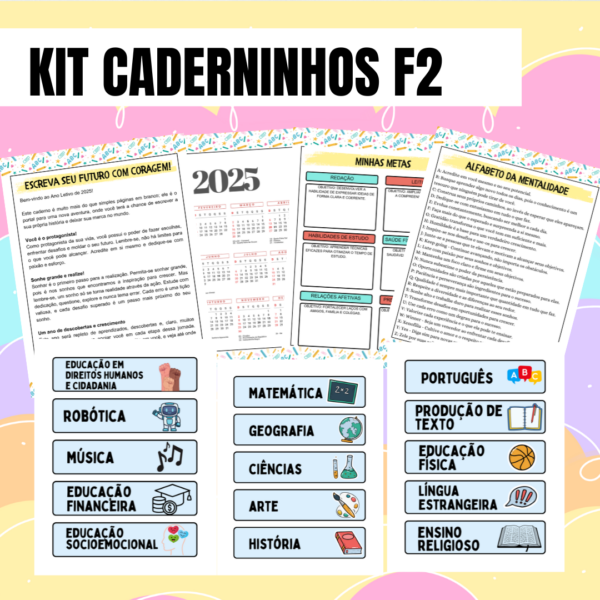 KIT CADERNINHOS F2/MÉDIO