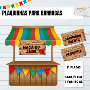 Plaquinhas para Barracas - Festa Junina