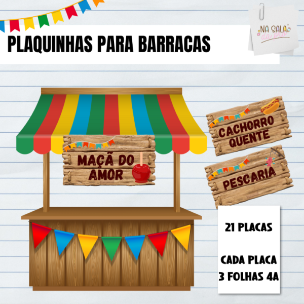 Plaquinhas para Barracas - Festa Junina