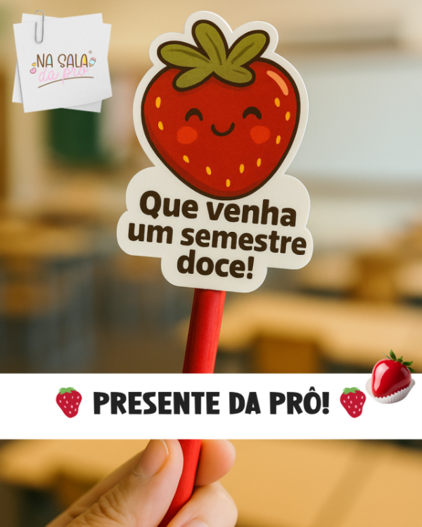 Ponteira Lápis Morango do amor