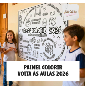Painel de Colorir Volta às Aulas 2026