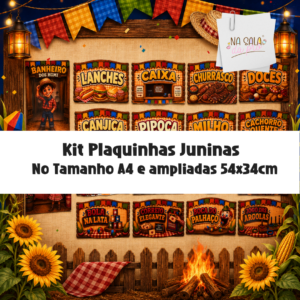 Kit Plaquinhas Juninas