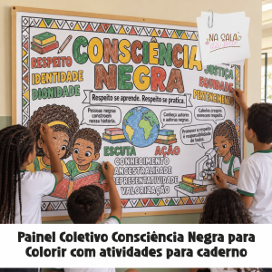 Painel Coletivo Consciência Negra para Colorir