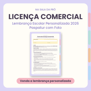 Licença Comercial: Lembrança Escolar Personalizada 2026 Paspatur com Foto